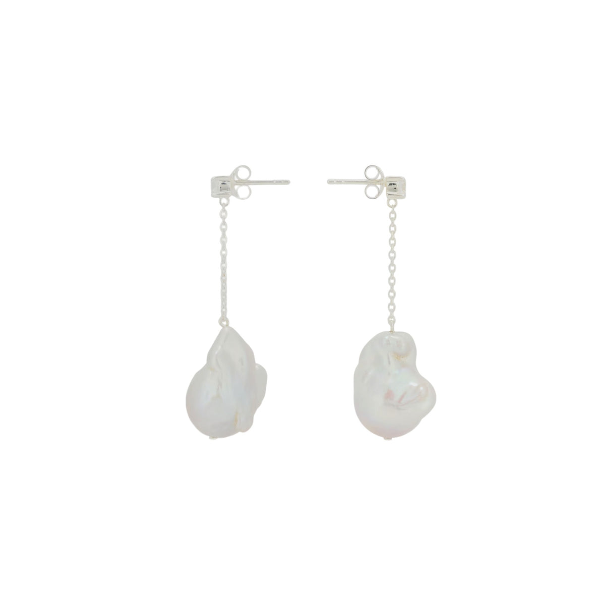 COMPLETEDWORKS Suspended Boulder Baroque Pearl & CZ Sterling Silver Earrings