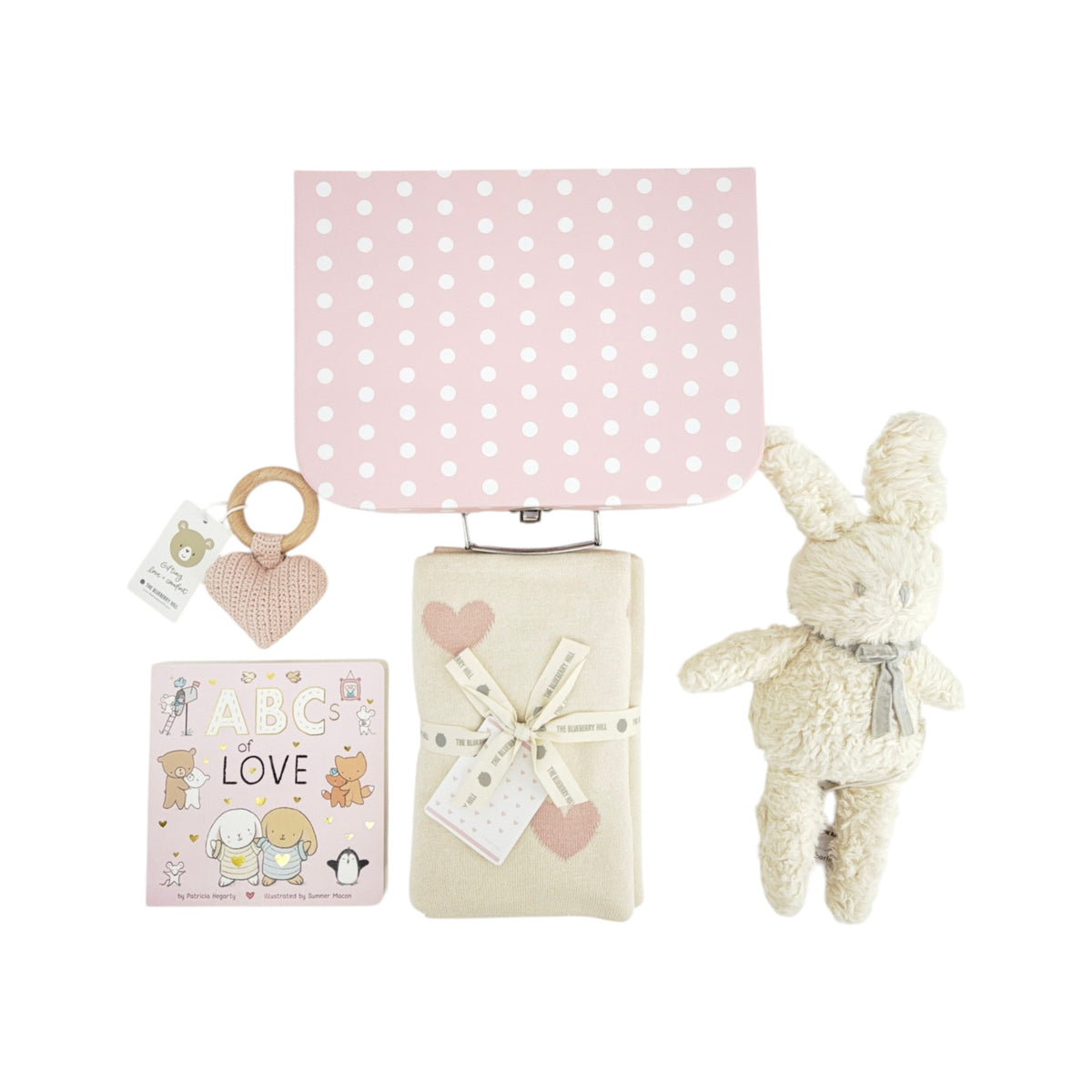 THE BLUEBERRY HILL Heart I Love You Baby Gift Set Paperboard Suitcase Large