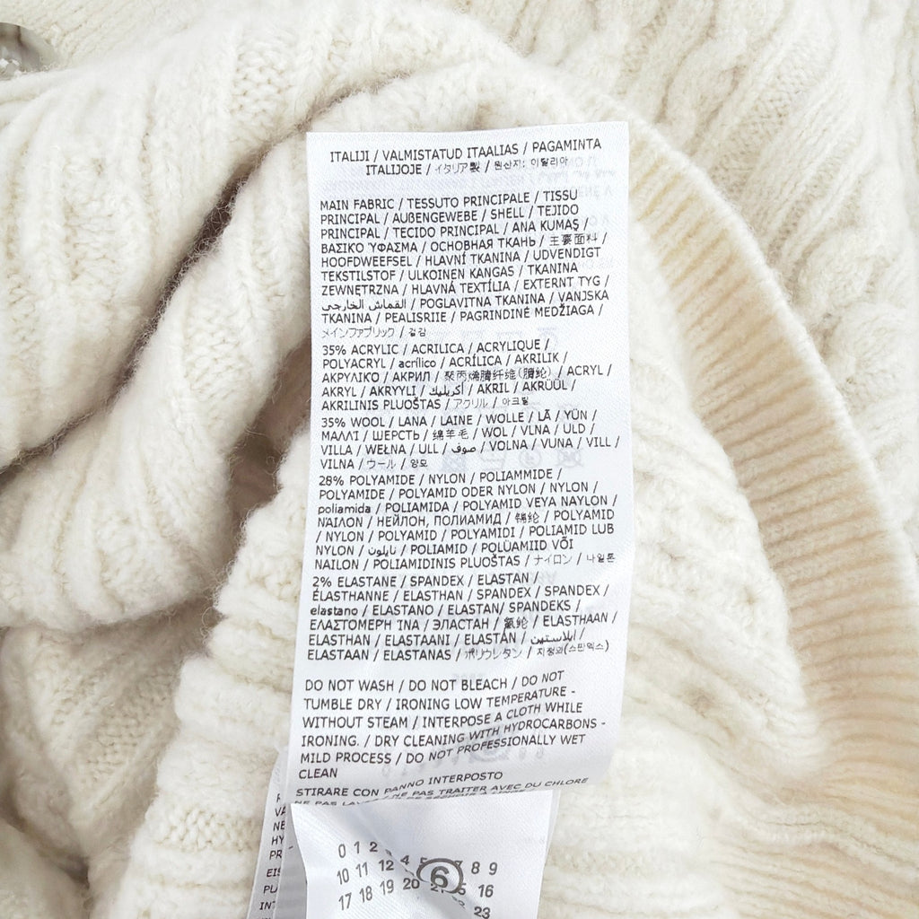 MM6 Maison Margiela Cable Knit Cardigan in Cream S