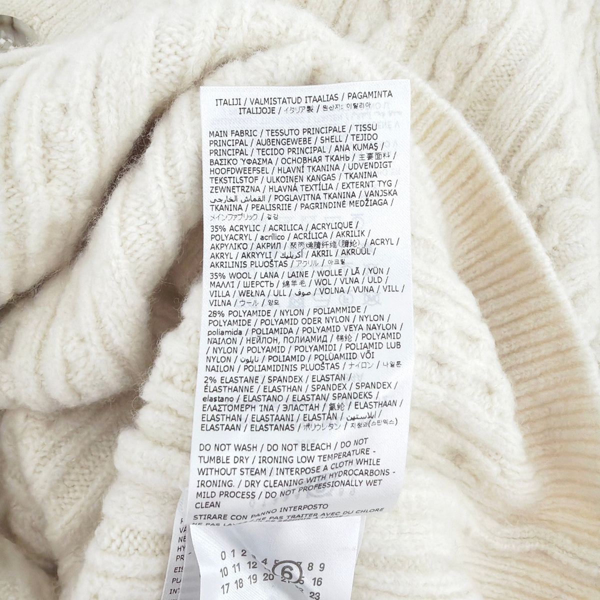 MM6 Maison Margiela Cable Knit Cardigan in Cream S