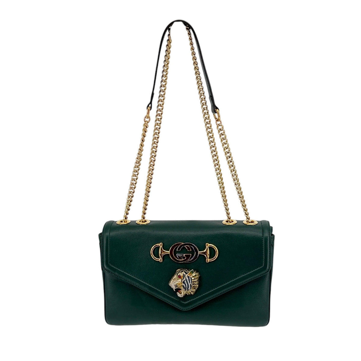 GUCCI Rajah Medium Shoulder Bag in Vintage Green