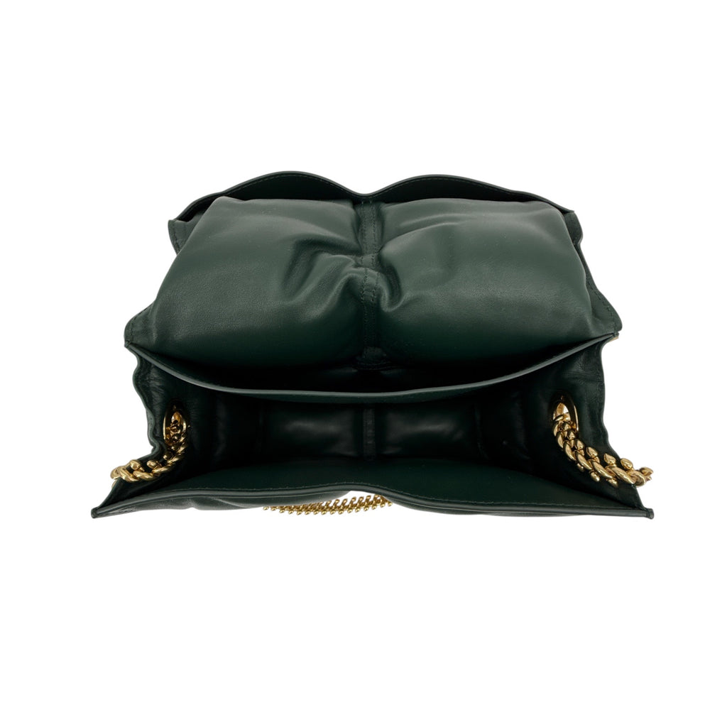 BURBERRY Snip Chain Bag Puffy Nappa Leather in Vine