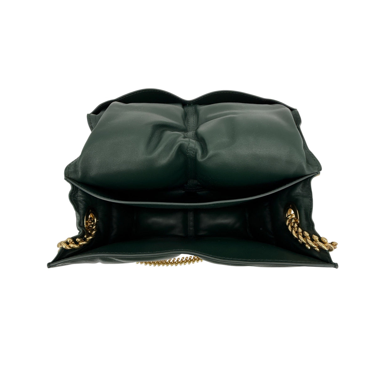 BURBERRY Snip Chain Bag Puffy Nappa Leather in Vine