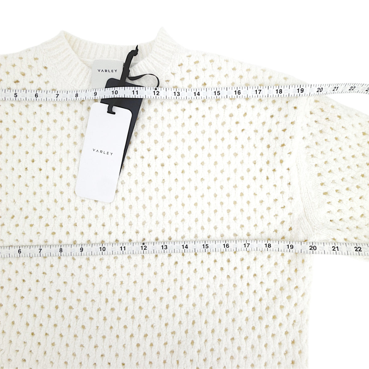 VARLEY Grady Bouclé Knit Sweater in Coconut Milk XS
