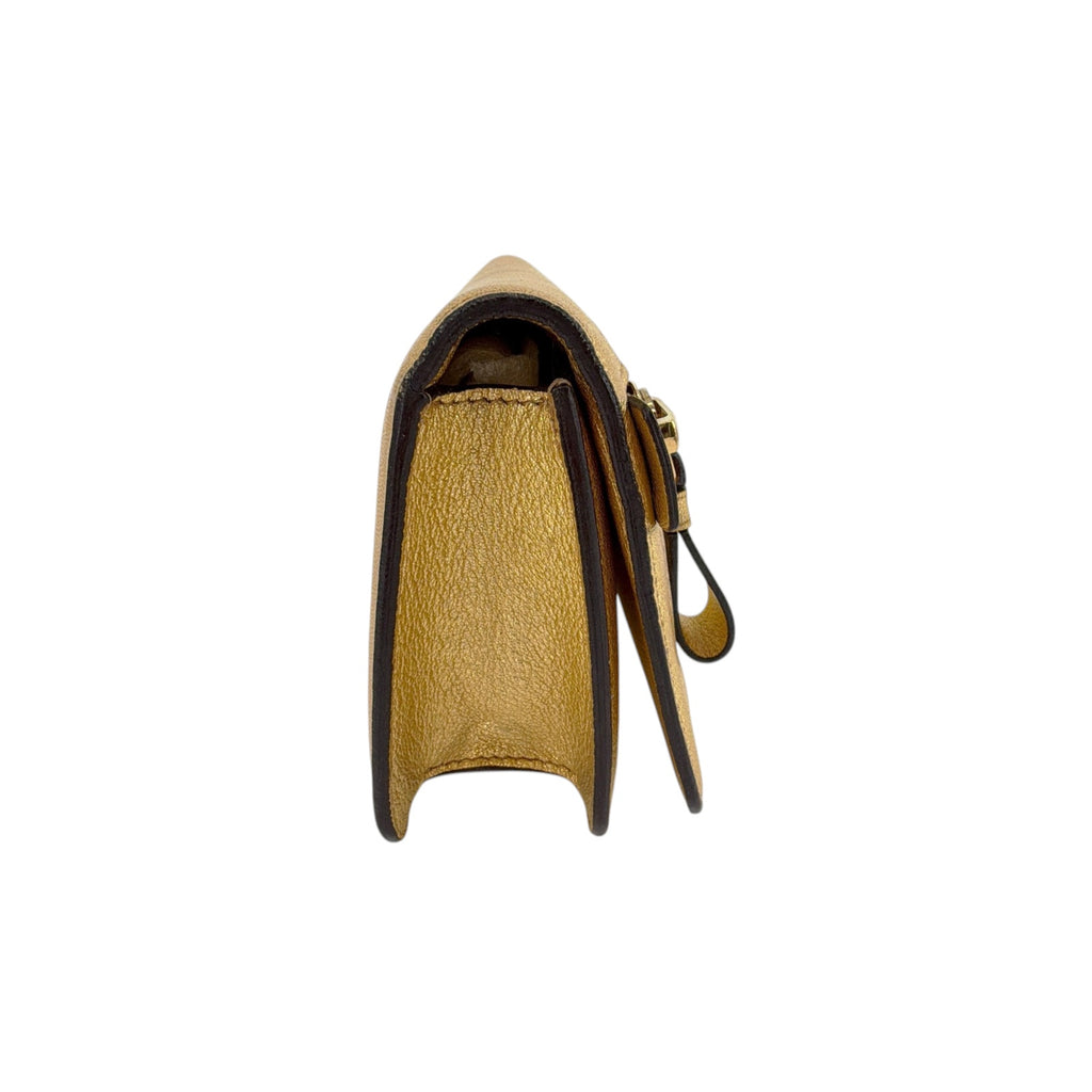 TOM FORD Jennifer Metallic Zip Clutch Bag Golden