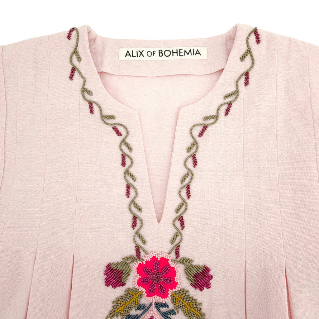 ALIX of BOHEMIA Nadine Heirloom Flora Top in Light Pink S