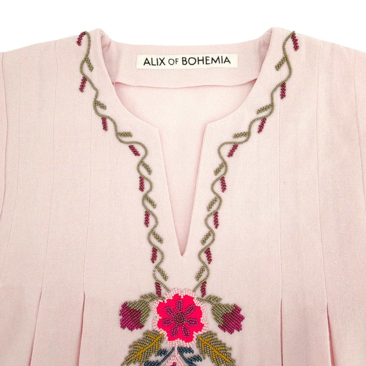 ALIX of BOHEMIA Nadine Heirloom Flora Top in Light Pink S