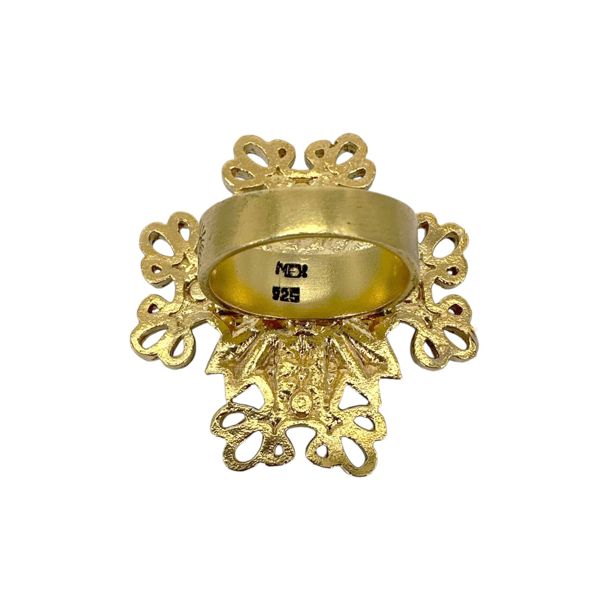 VSA Electra Cross Ring in Gold Size 6