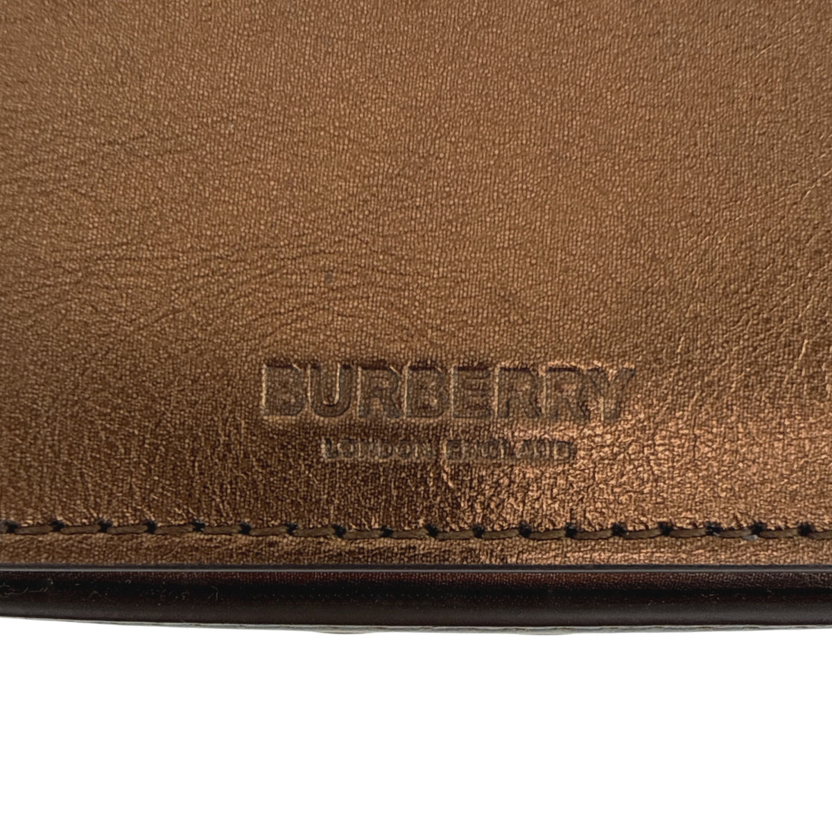 BURBERRY Small Metallic Leather Olympia Shoulder Bag in Bronze