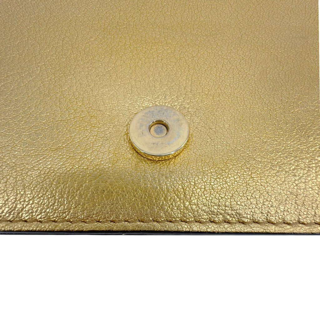 TOM FORD Jennifer Metallic Zip Clutch Bag Golden