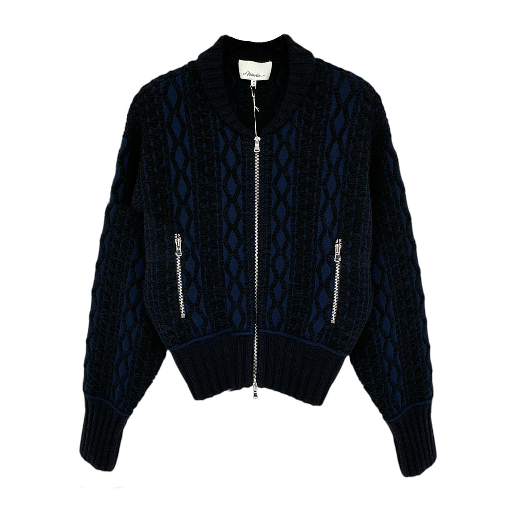 3.1 PHILLIP LIM Woven Mock Cable Bomber M