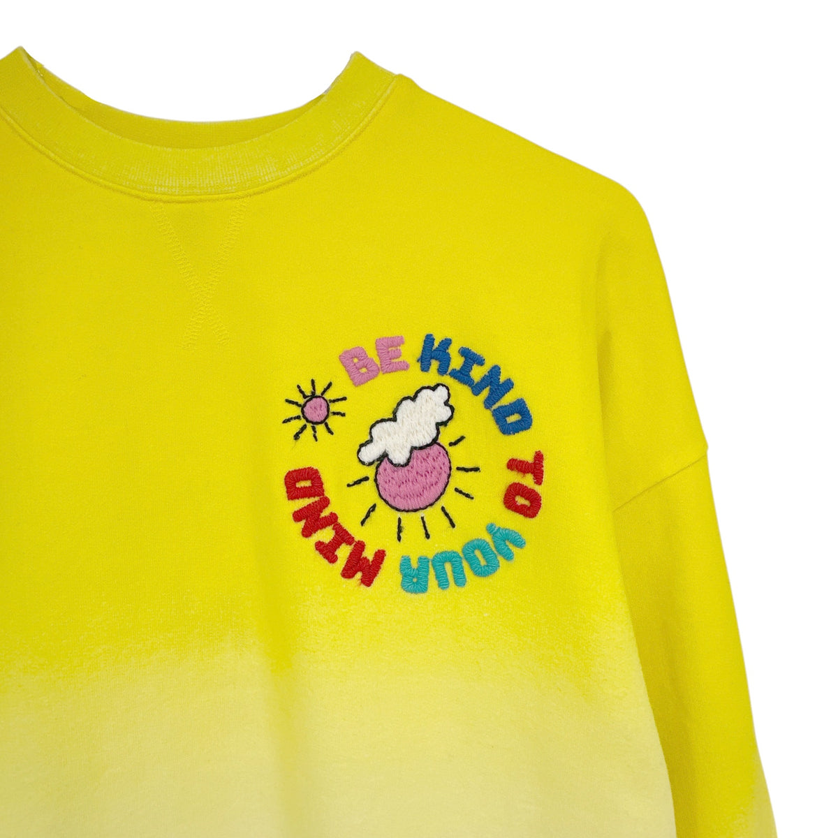 MIRA MIKATI Embroidered "Be Kind to Your Mind" Sweatshirt