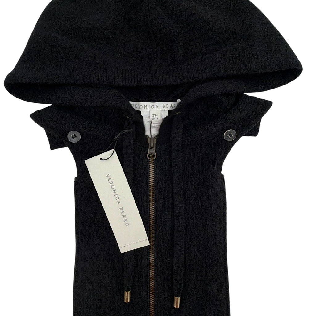 VERONICA BEARD Cashmere Blend Hoodie Dickey in Black