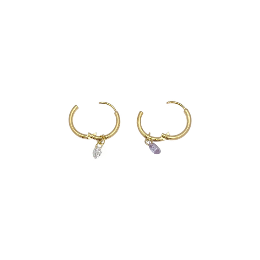 COMPLETEDWORKS Cubic Zirconia &amp; Gold Vermeil Hoop Earrings
