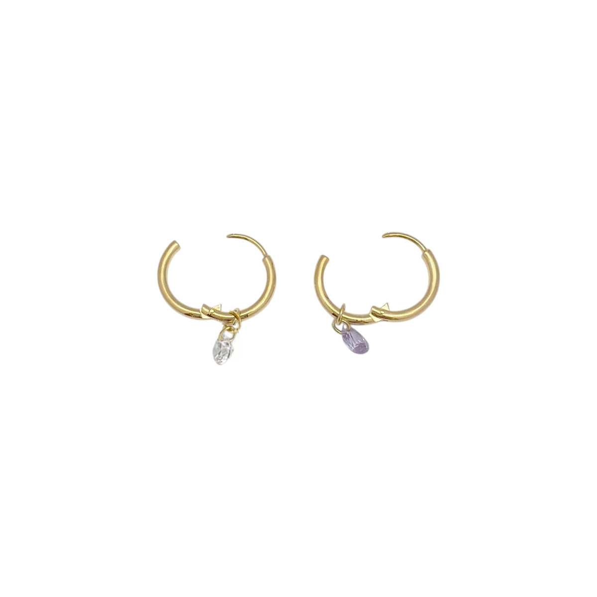COMPLETEDWORKS Cubic Zirconia &amp; Gold Vermeil Hoop Earrings