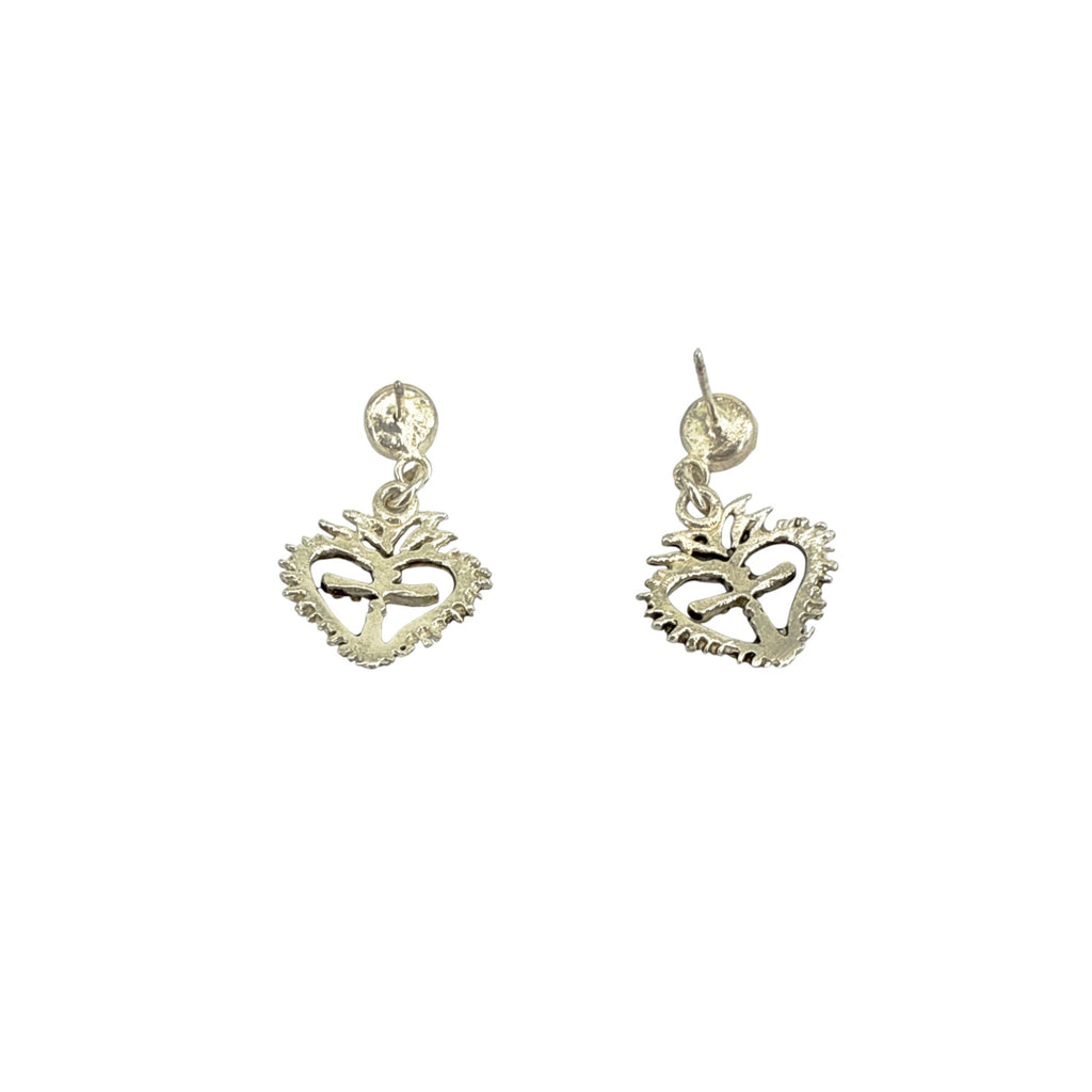 VSA Queen of Hearts Crystal Drop Earrings Silver