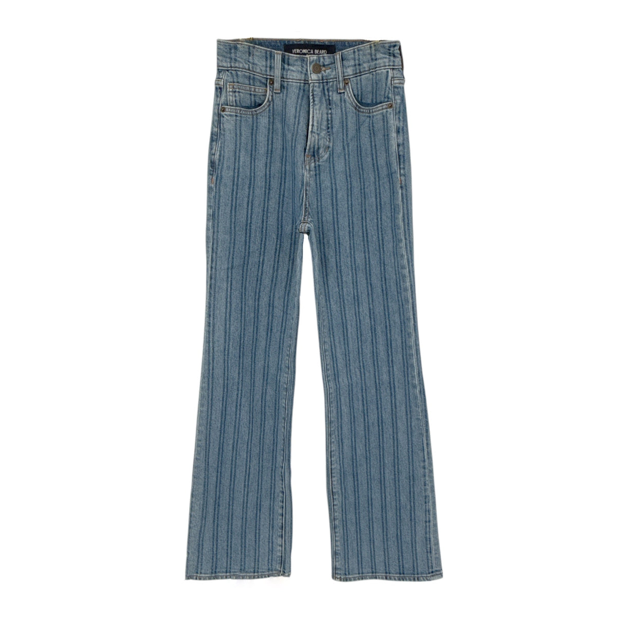 VERONICA BEARD Crosbie Striped Loafer Length Wide Leg Jean 24