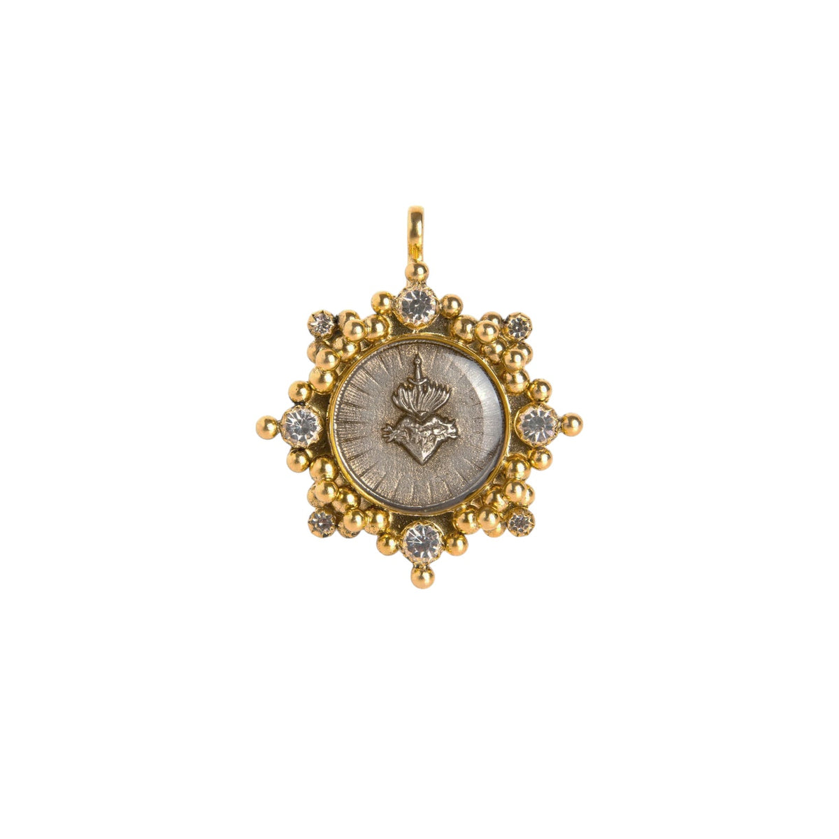 VIRGINS SAINTS & ANGELS VSA Cloister Sacred Heart Medallion in Gold