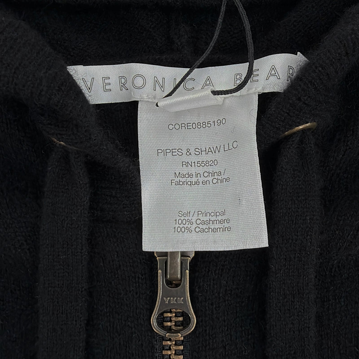 VERONICA BEARD Cashmere Hoodie Dickey in Black