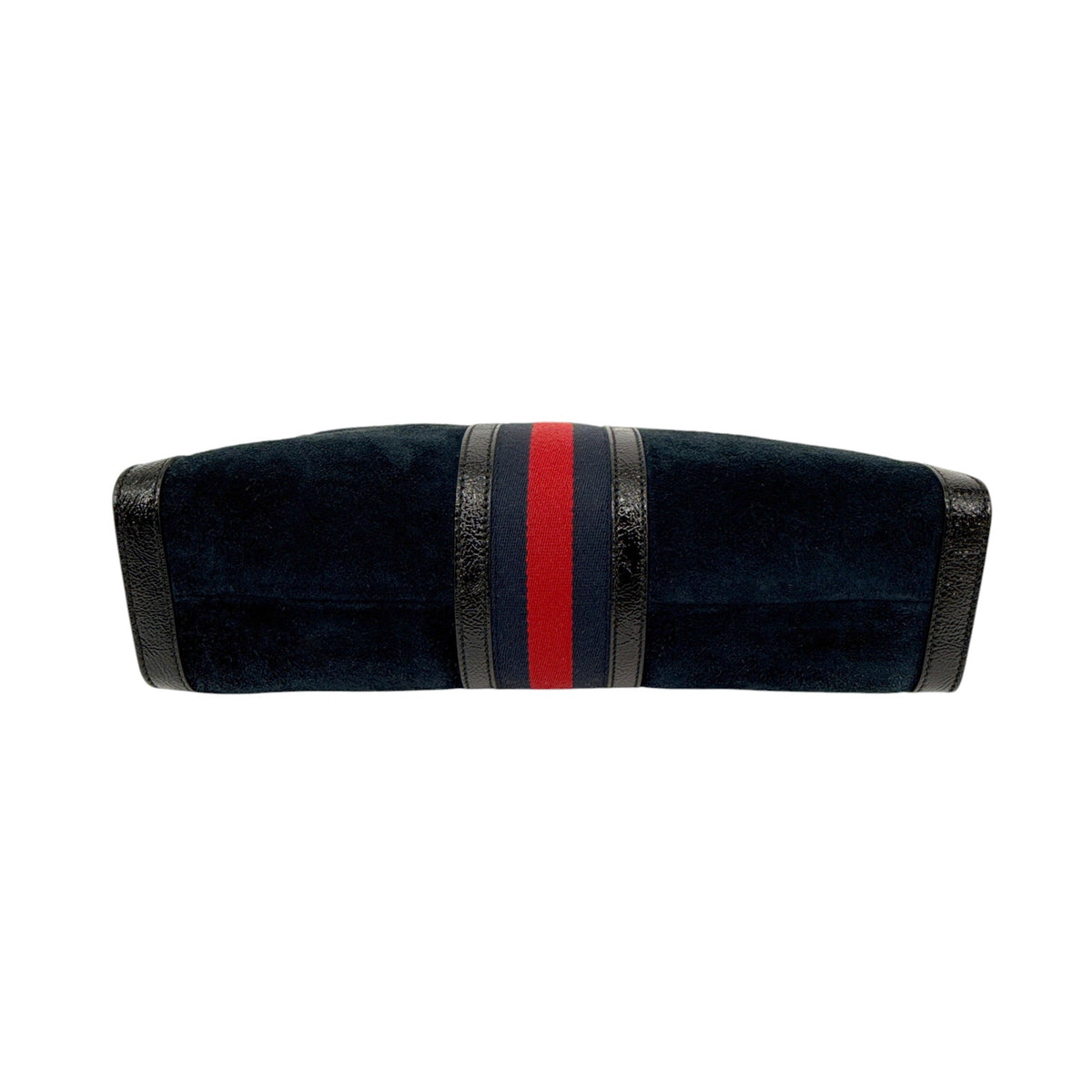 GUCCI Ophidia Cut Out Handle Bag Suede Medium in Navy
