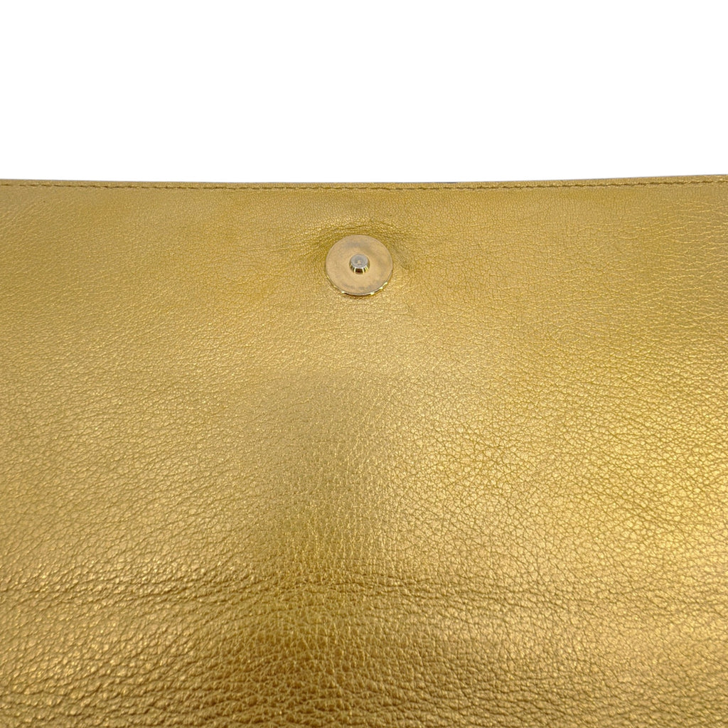 TOM FORD Jennifer Metallic Zip Clutch Bag Golden