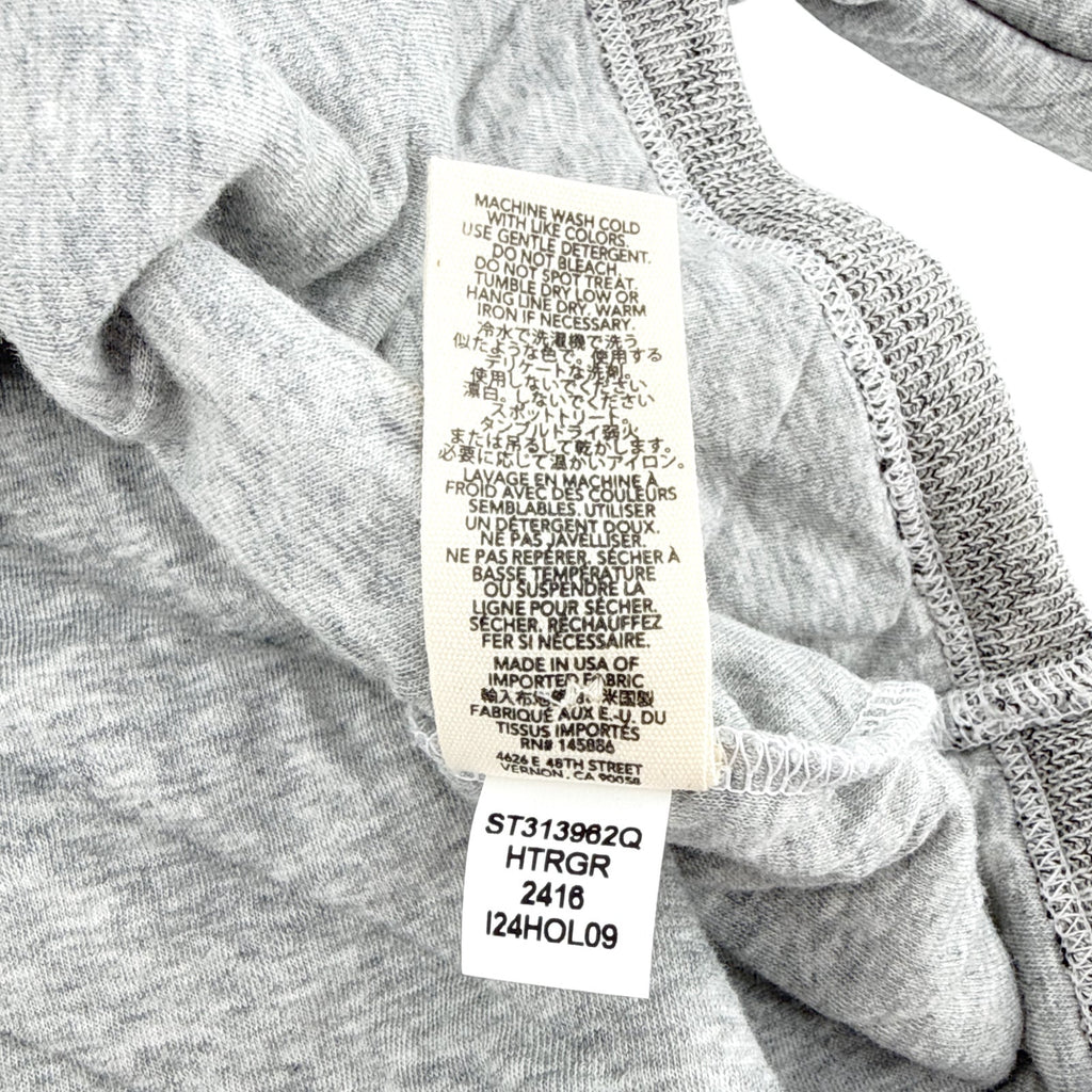 THE GREAT. The Quilted Henley Sleep Sweatshirt. in Heather Grey 0|XS