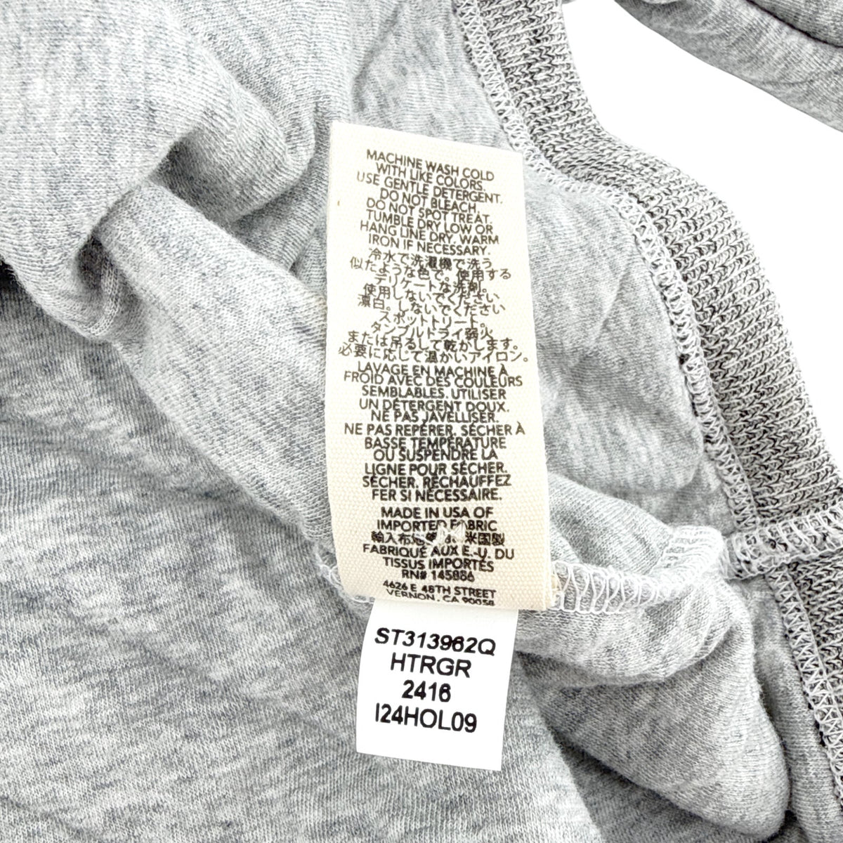 THE GREAT. The Quilted Henley Sleep Sweatshirt. in Heather Grey 0|XS