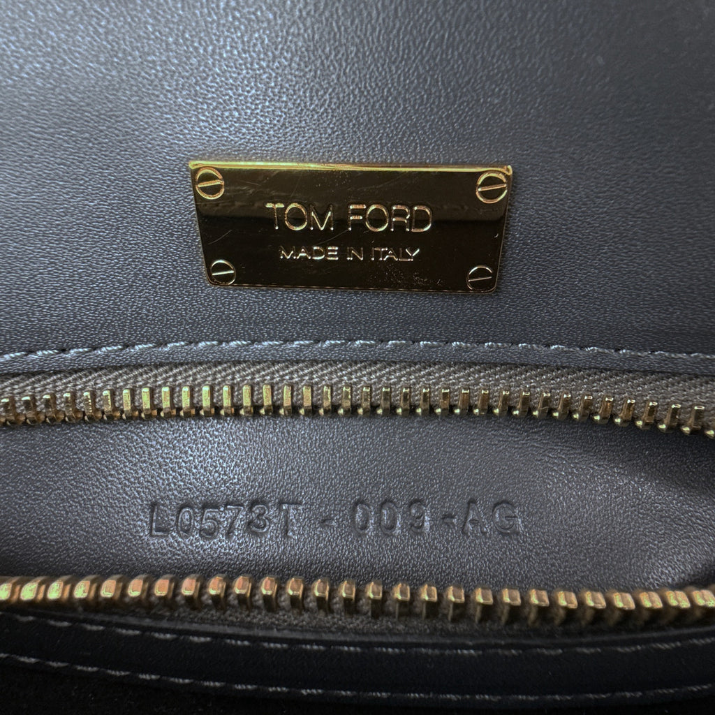 TOM FORD Jennifer Python Clutch Bag with Strap in Graphite
