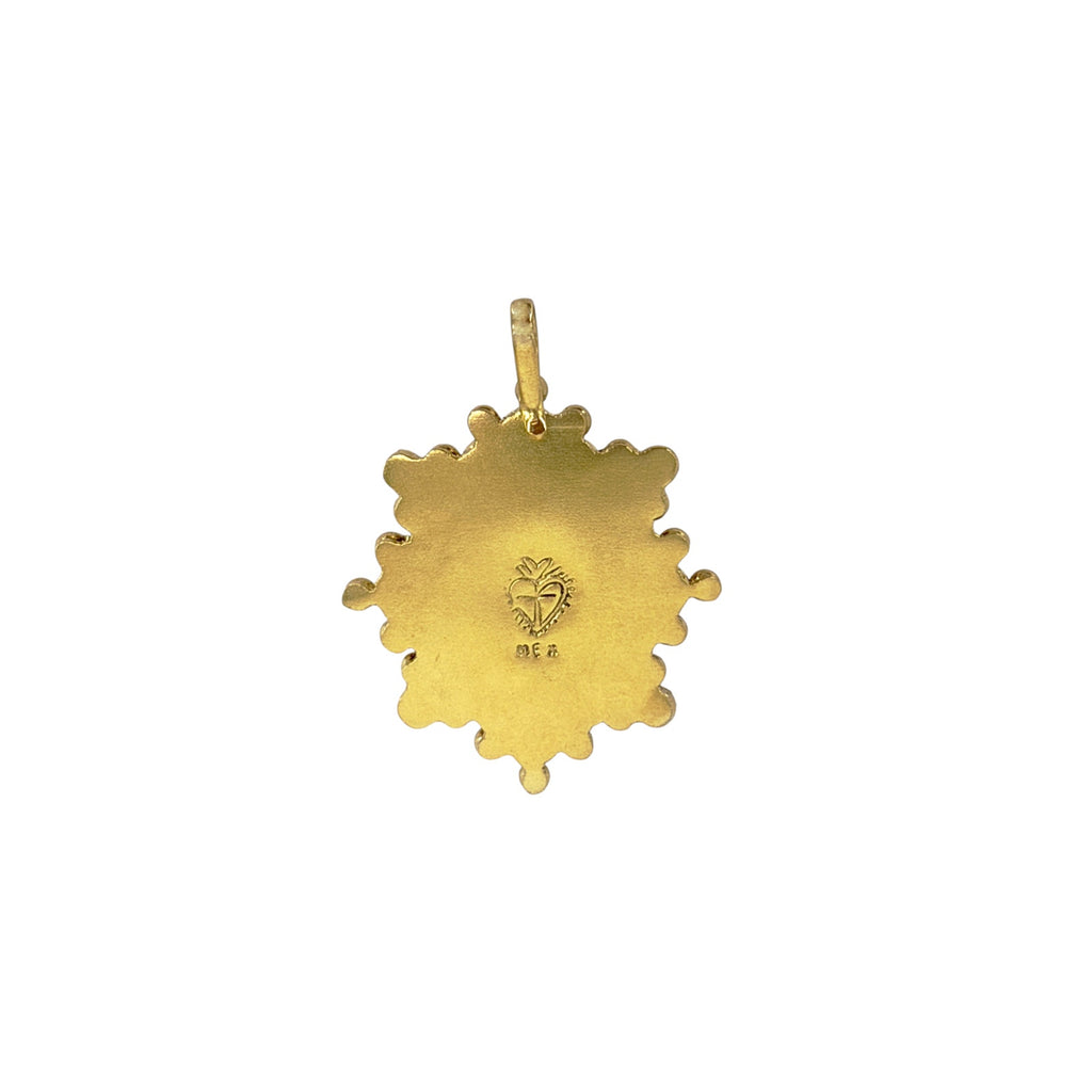 VIRGINS SAINTS & ANGELS VSA Medallion Oval Cloister Sacred Heart in Gold