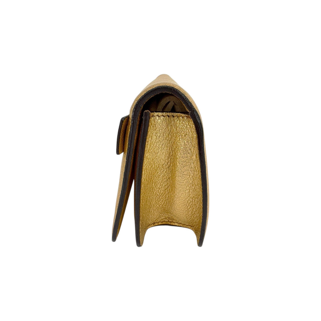TOM FORD Jennifer Metallic Zip Clutch Bag Golden