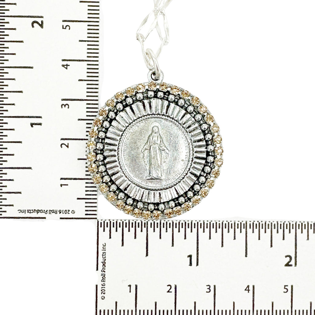 VSA Disco Virgin Charm Necklace Silver & Topaz