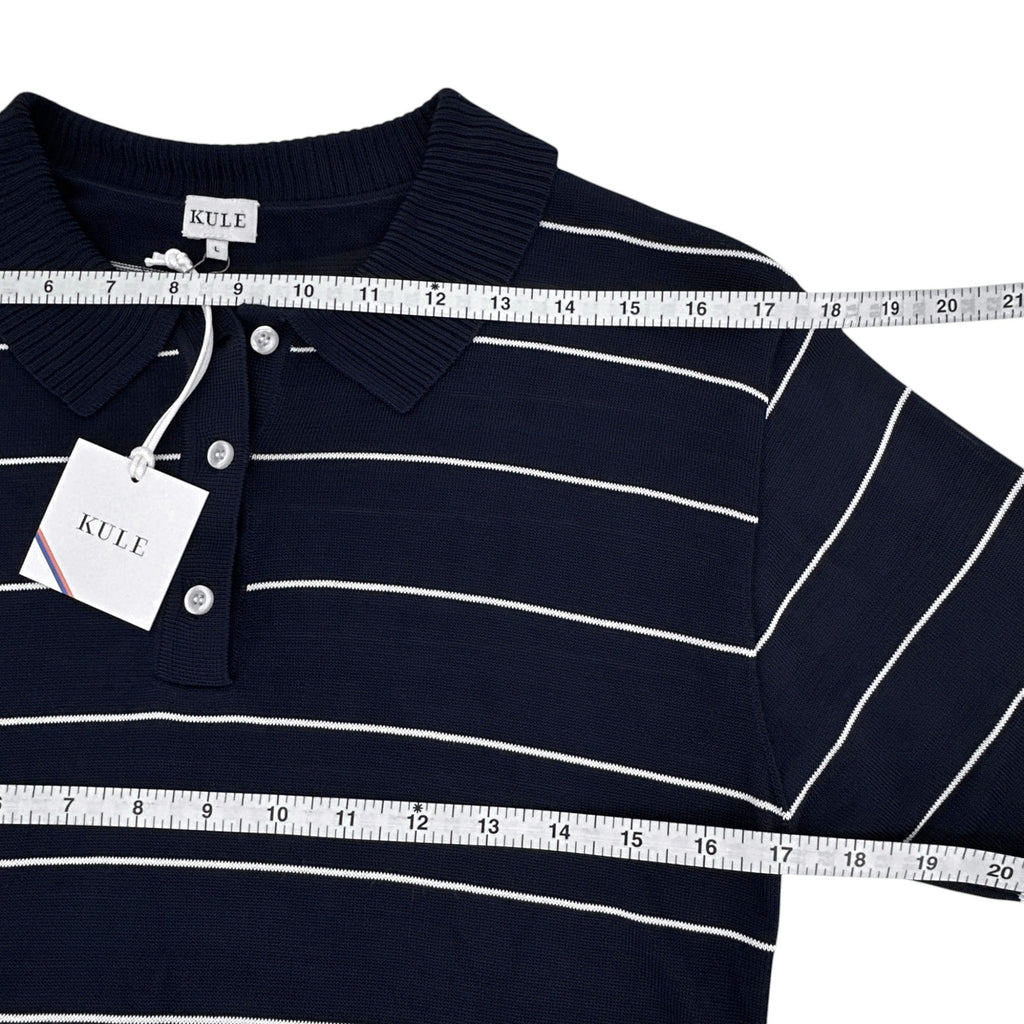 KULE Knit Polo Sweater in Navy L