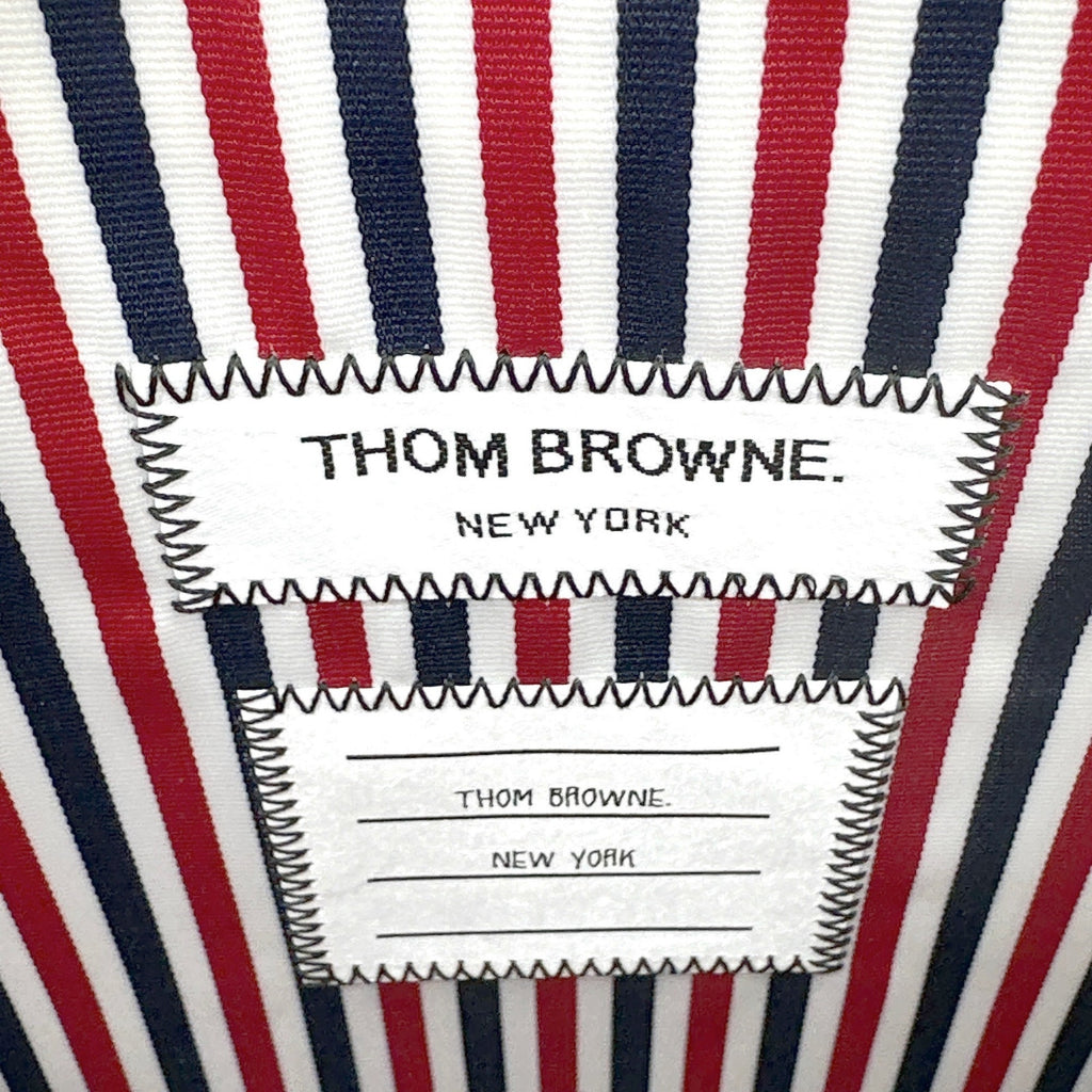 THOM BROWNE Black Soft Patent Leather Grosgrain 4-Bar Medium Document Holder