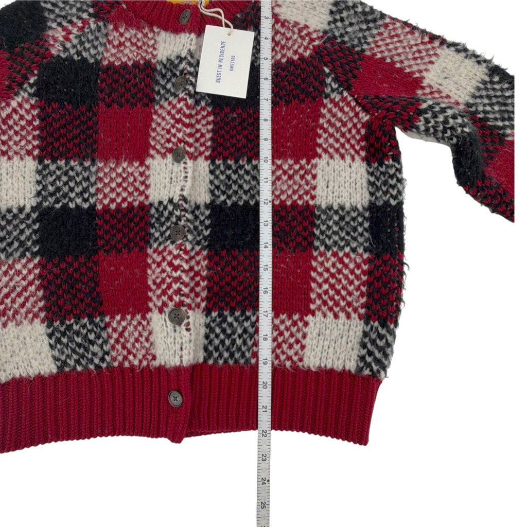 GUEST in RESIDENCE Buffalo Plaid Cardigan in Ruby Combo S