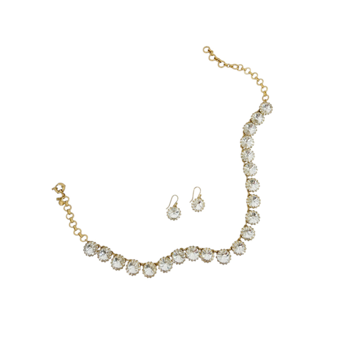 J.CREW Crystal Venus Flytrap Statement Necklace & Earring Set