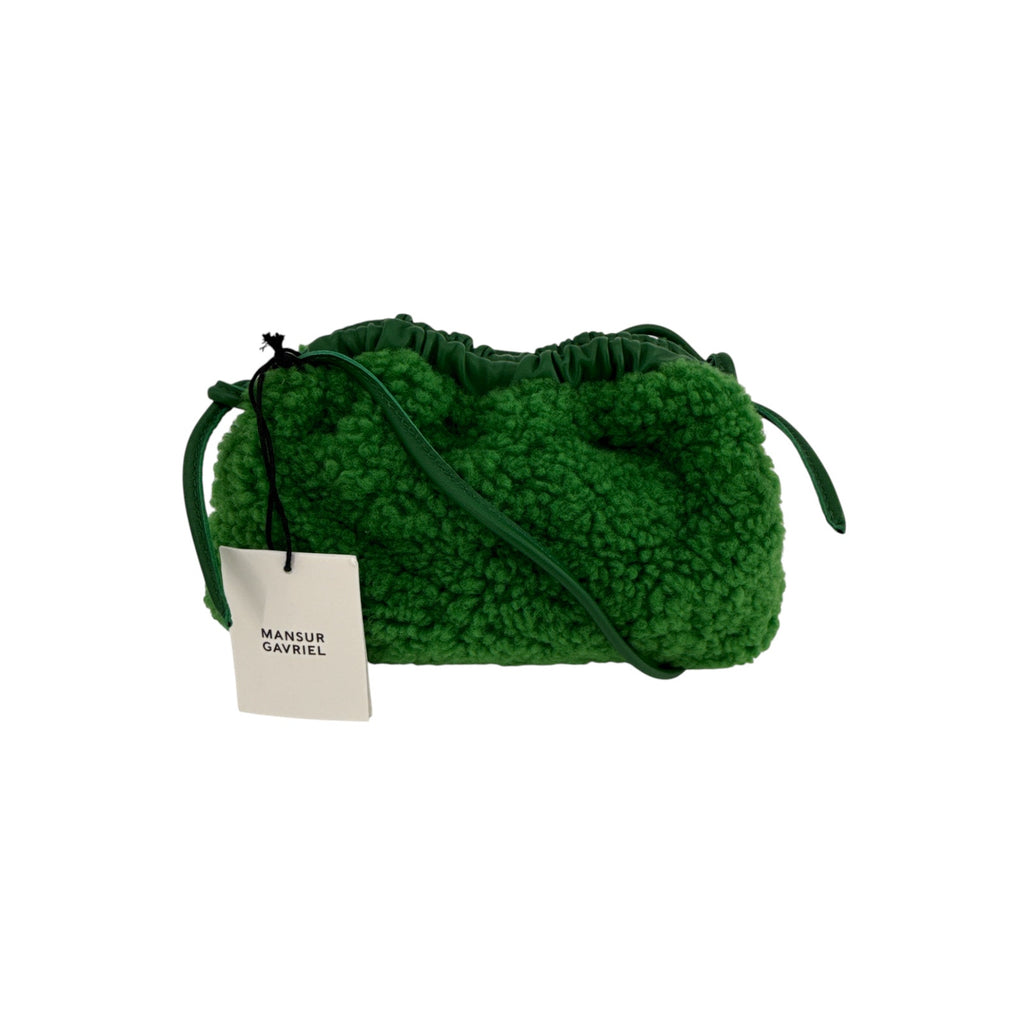 MANSUR GAVRIEL Mini Cloud Clutch Bag in Emerald Shearling