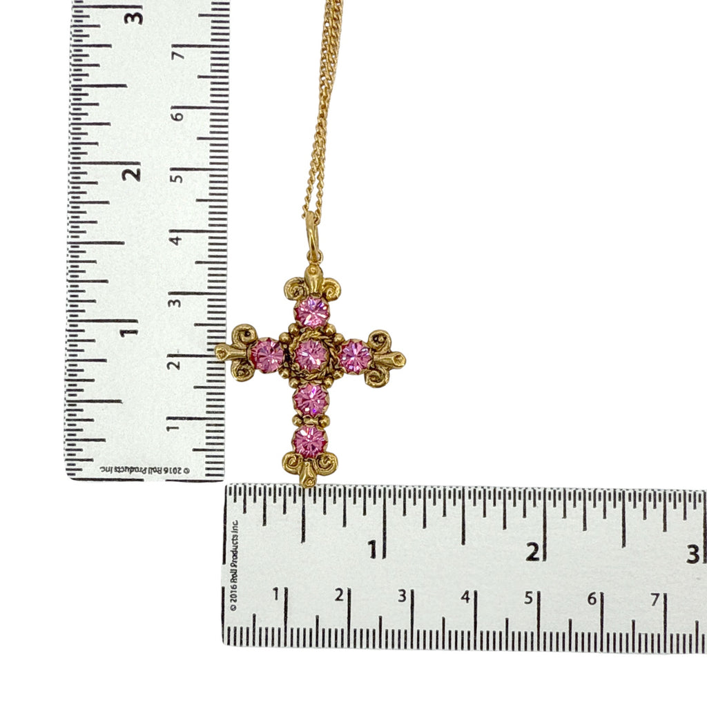 VIRGINS SAINTS & ANGELS VSA Addie Charm Necklace Gold & Pink