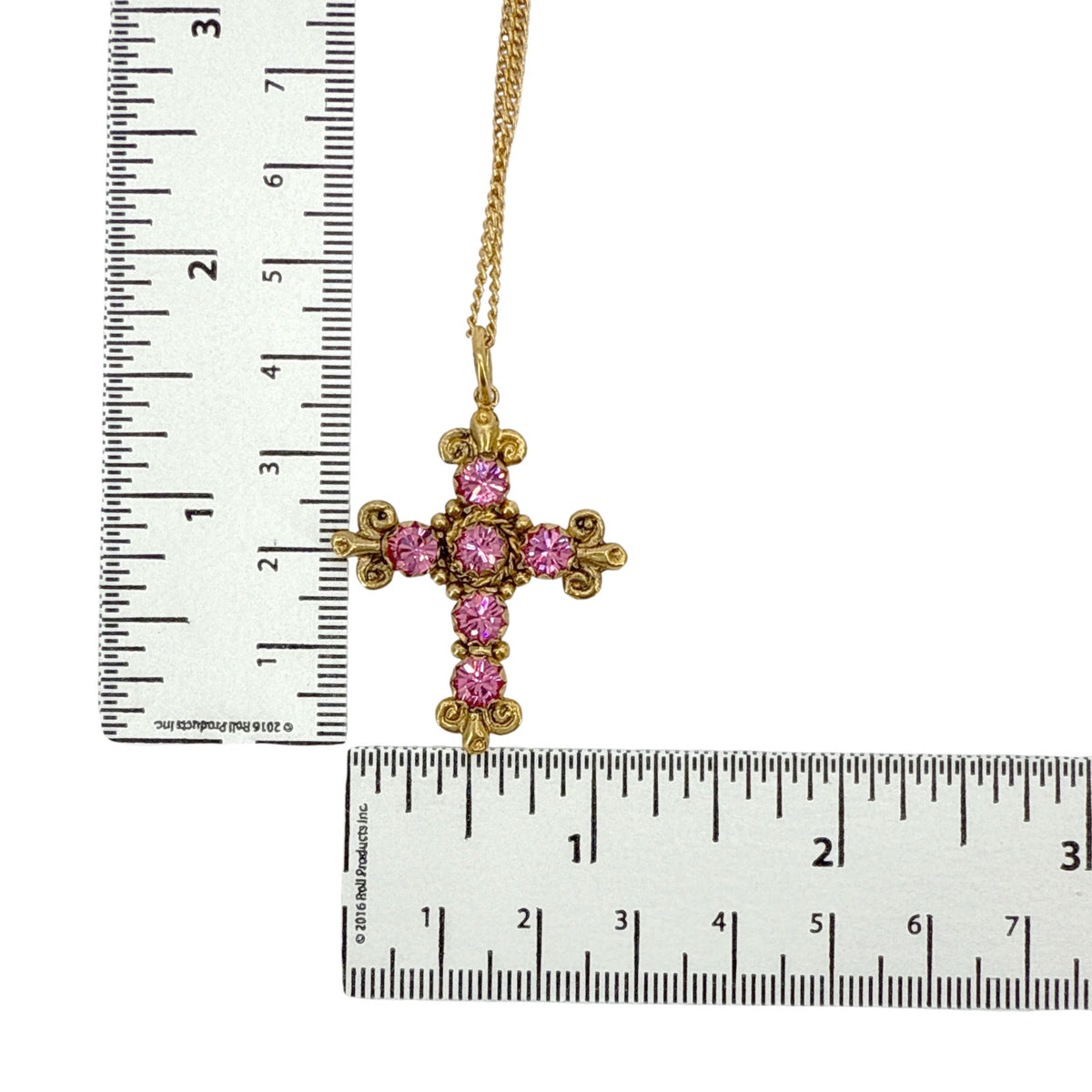 VIRGINS SAINTS & ANGELS VSA Addie Charm Necklace Gold & Pink