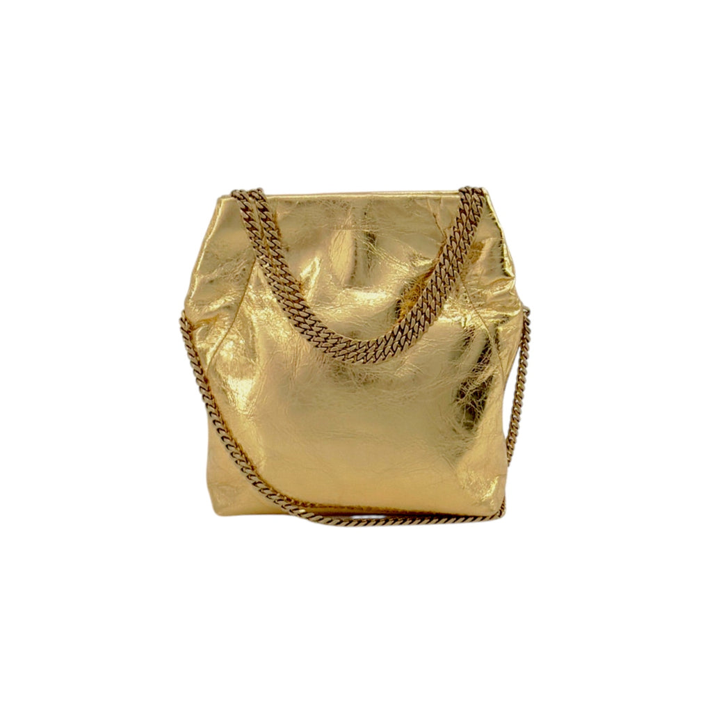 VERONICA BEARD Small Slouch Leather Shoulder Bag in Gold
