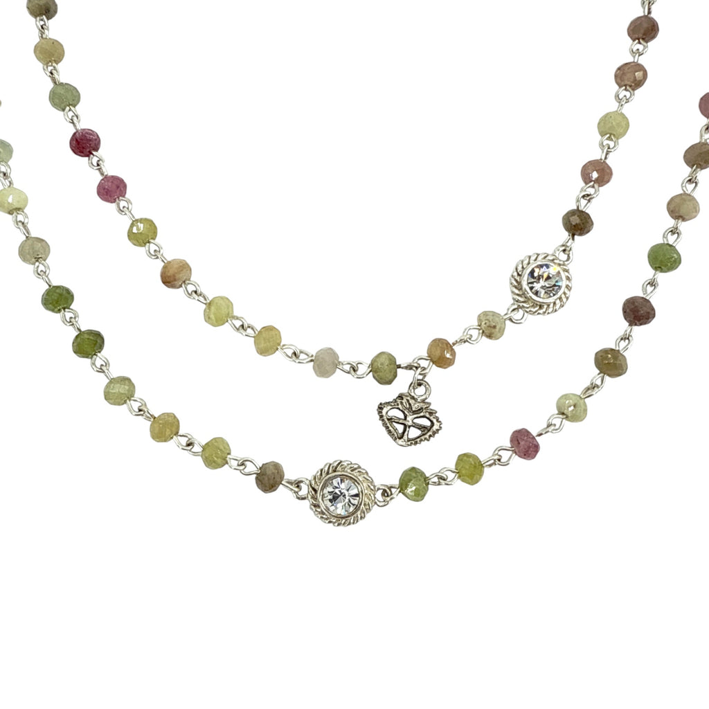 VSA Wrap Precious Sapphire Beads in Silver