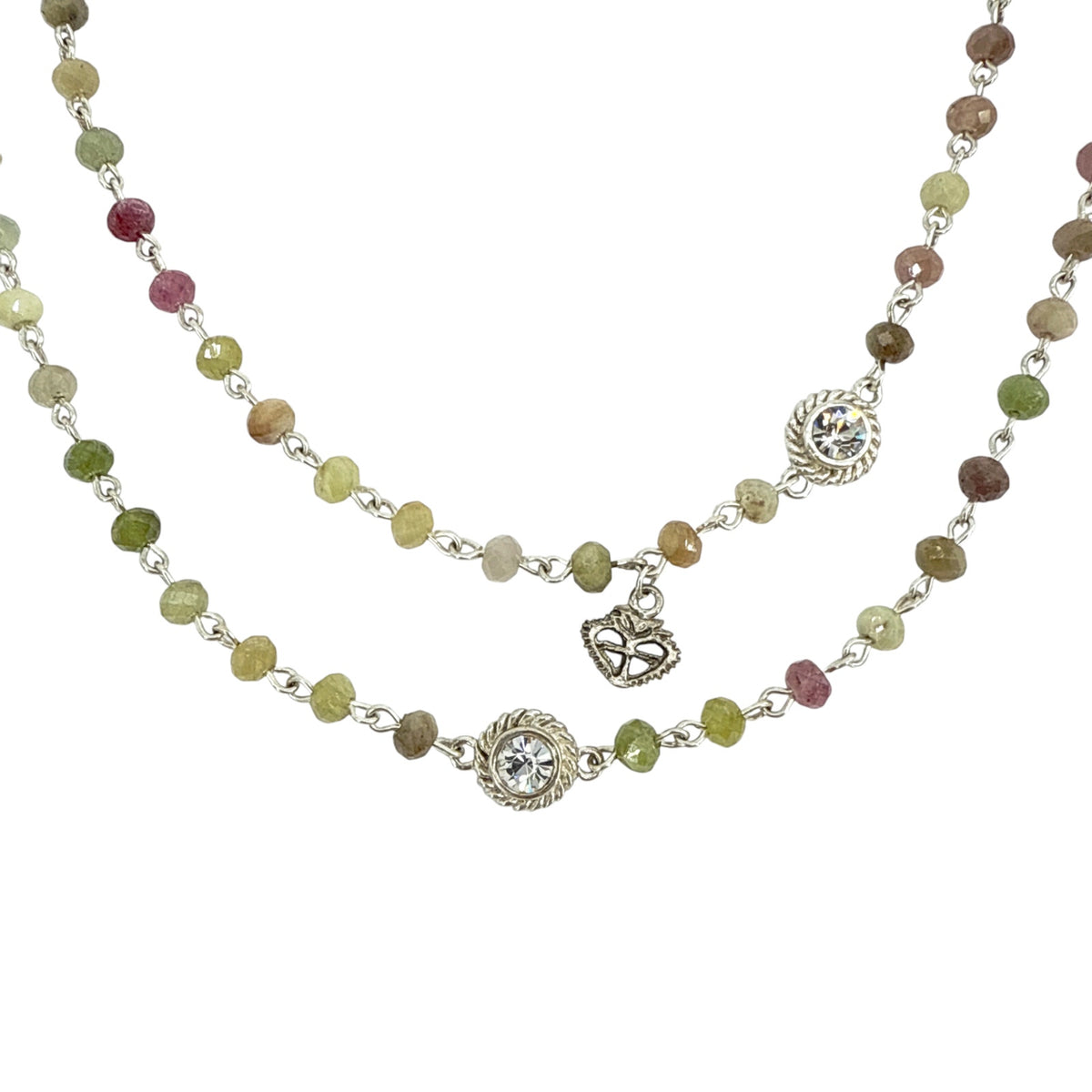VSA Wrap Precious Sapphire Beads in Silver