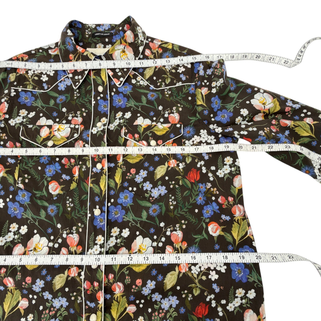 R13 x LIBERTY of LONDON Cowboy Dress in Black Floral S