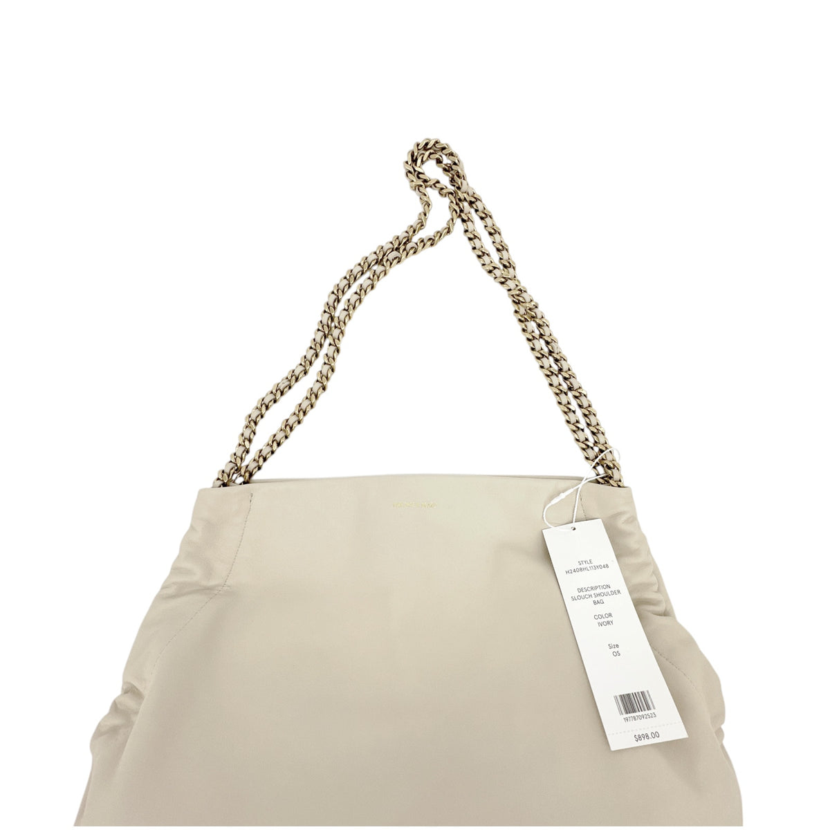 VERONICA BEARD Leather Slouch Bag in Ivory