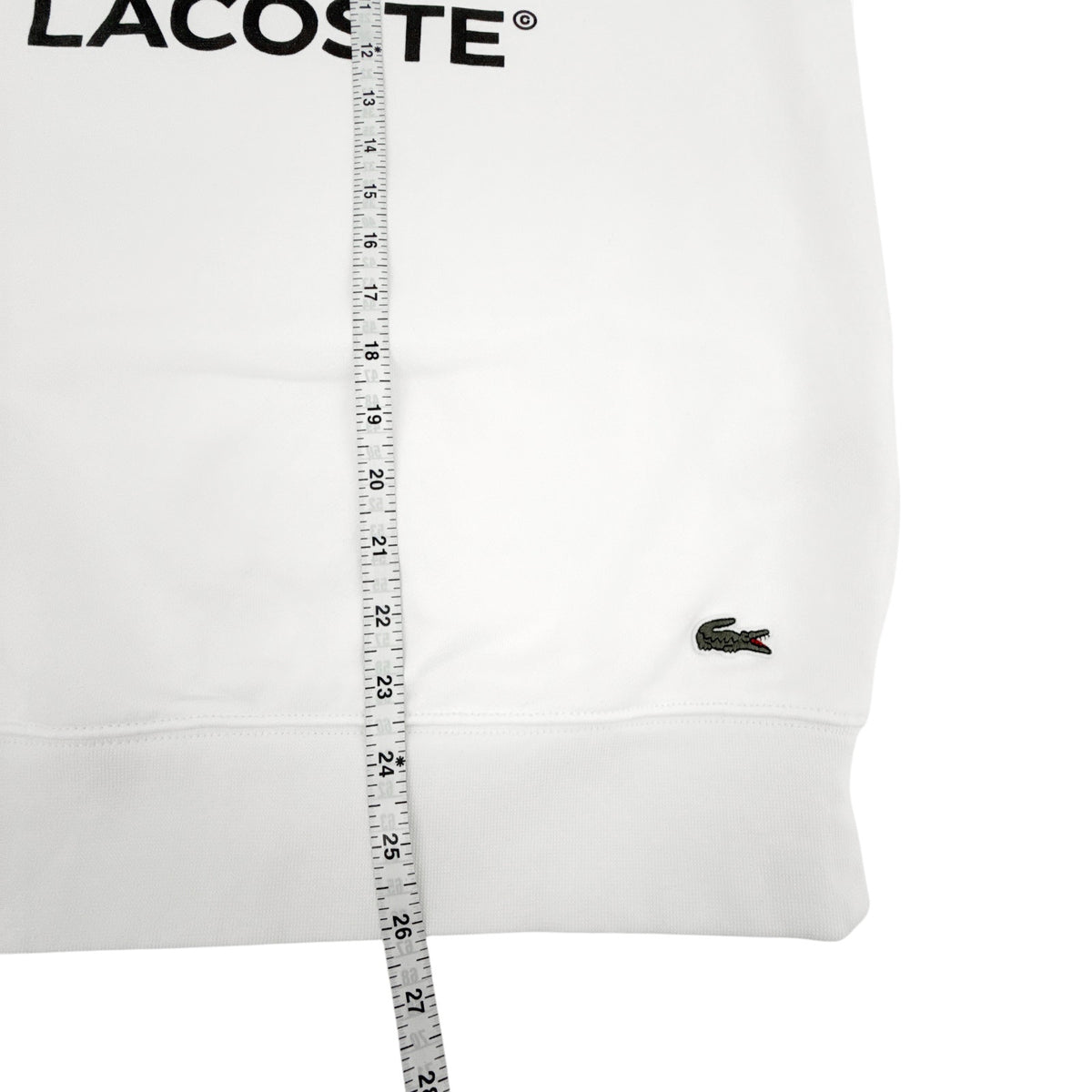 LACOSTE Classic Fit Crewneck Sweatshirt in White S