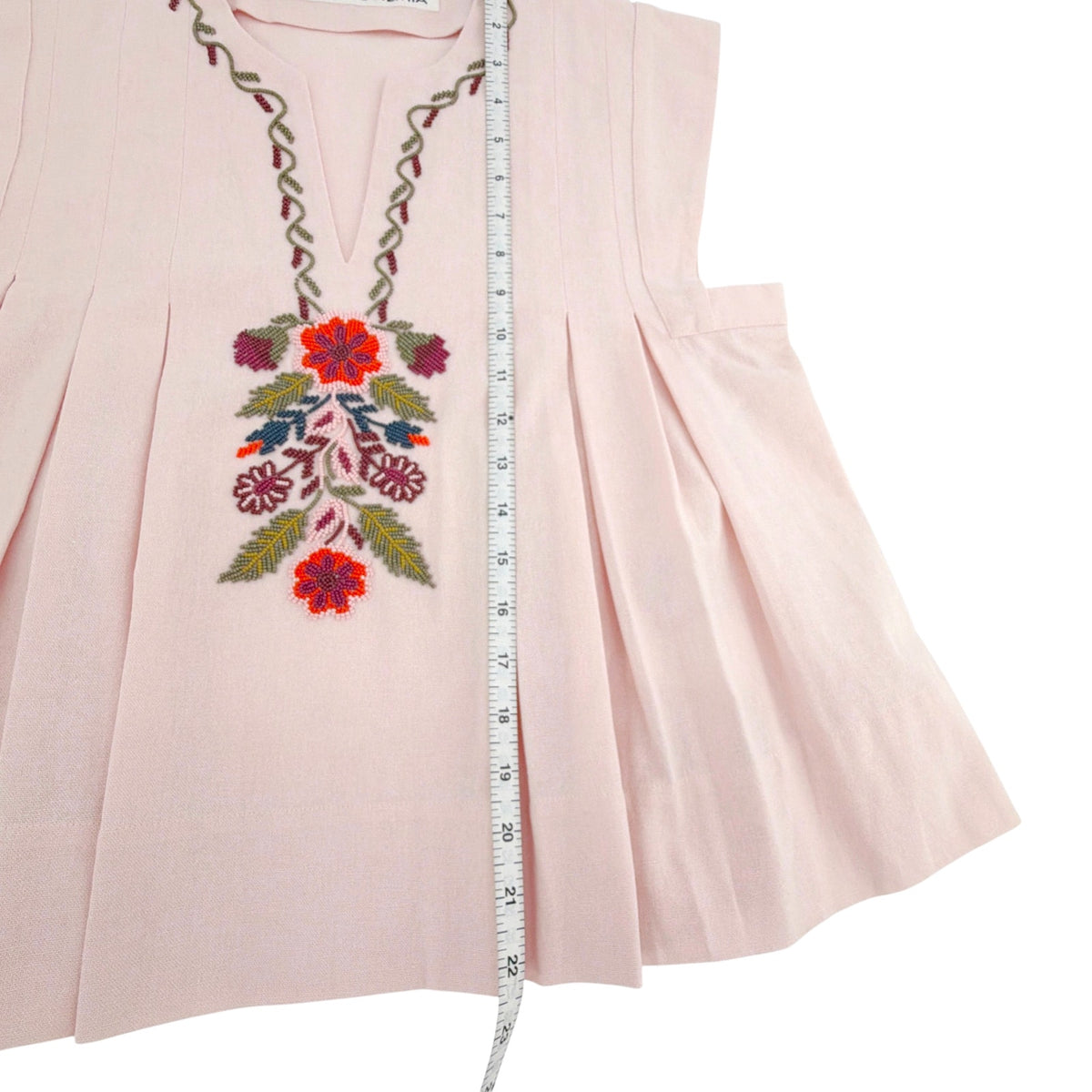 ALIX of BOHEMIA Nadine Heirloom Flora Top in Light Pink S