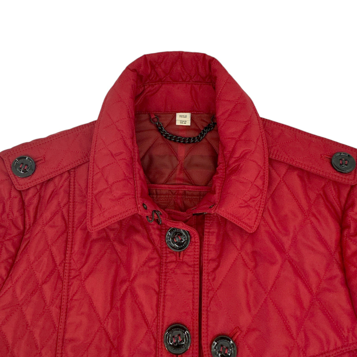 BURBERRY London Cropped Diamond Quilted Jacket in Red US10 | M