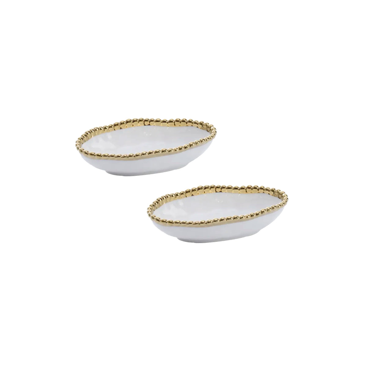 PAMPA BAY Golden Salerno Long Condiment Bowl Set of 2