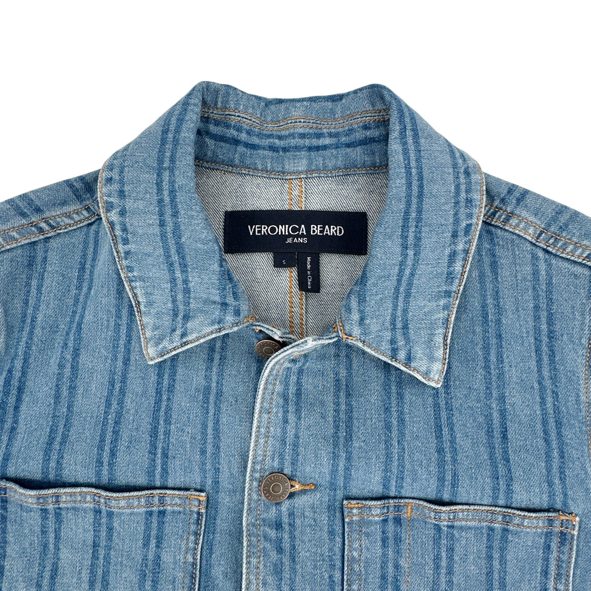 VERONICA BEARD Dahl Striped Denim Jacket S