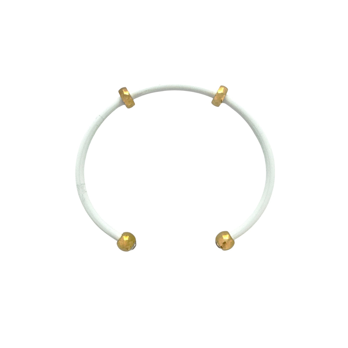 ALEX+ANI Bezel Stone Enamel Cuff White