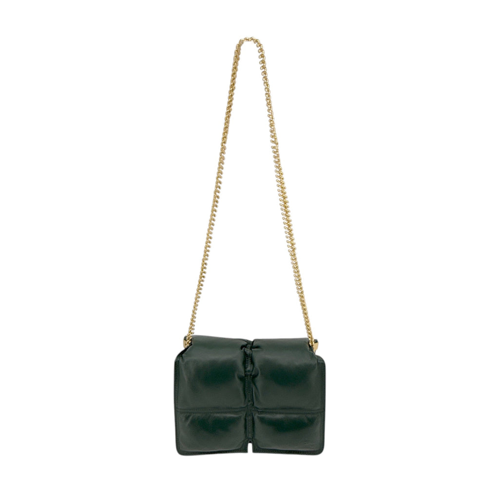 BURBERRY Snip Chain Bag Puffy Nappa Leather in Vine